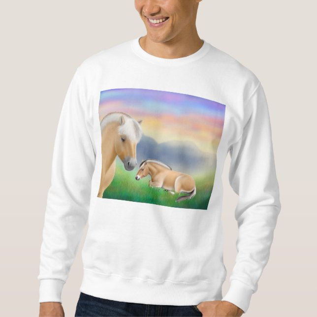 Norwegian Fjord Horses at Rest Sweatshirt (Front)