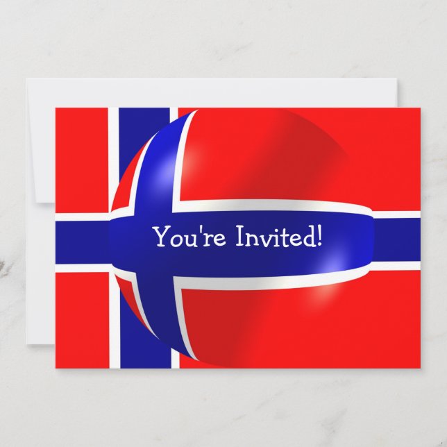 Norwegian Flag Any Occasion Invitation (Front)
