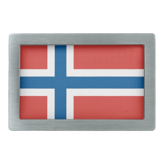 Norwegian Flag Belt Buckle (Front)