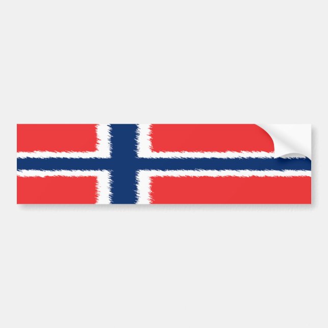 Norwegian Flag Bumper Sticker (Front)