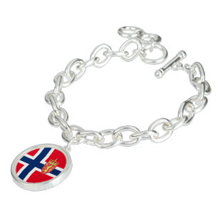 Norwegian flag charm bracelet
