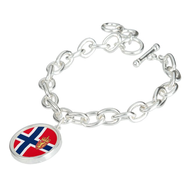 Norwegian flag charm bracelet (Side)