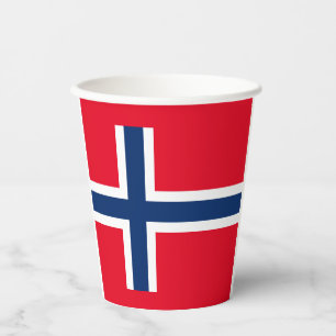 Norwegian flag-coat arms paper cups