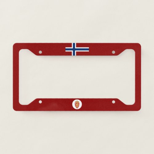 Norwegian flag_coat of arms license plate frame