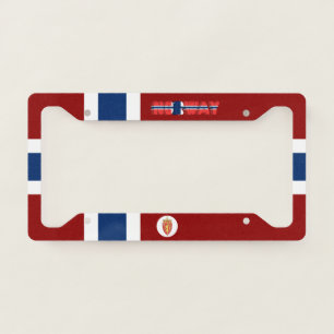 Norwegian flag-coat of arms license plate frame