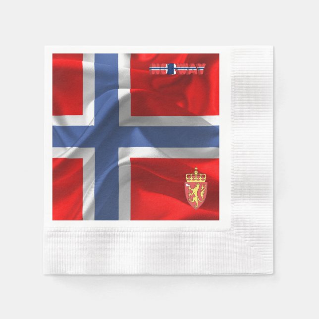 Norwegian flag-coat of arms napkins (Front)