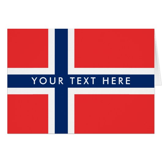 Norwegian flag custom greeting card (Front Horizontal)