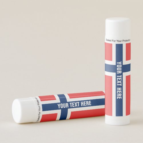 Norwegian flag custom lip balm sticks