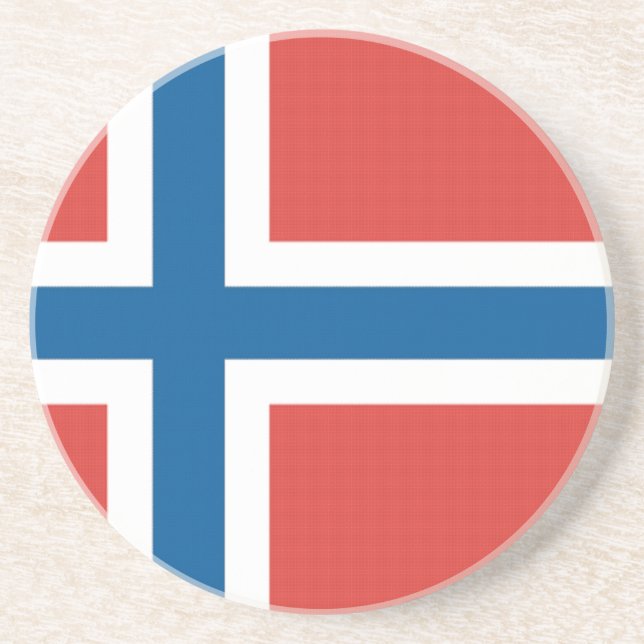 Norwegian Flag Drink Coaster (Front)