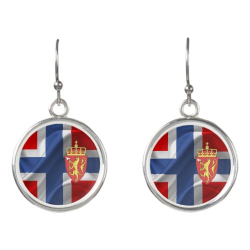 Norwegian flag earrings