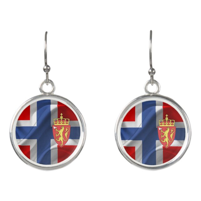 Norwegian flag earrings (Front)