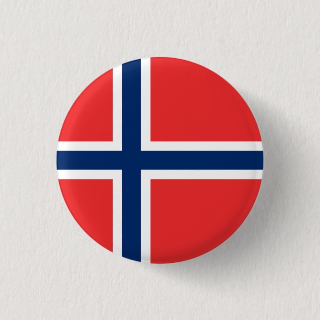 Norwegian Flag, Flag of Norway Button (Front)