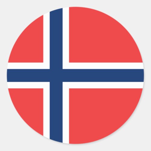 Norwegian Flag Flag of Norway Classic Round Sticker