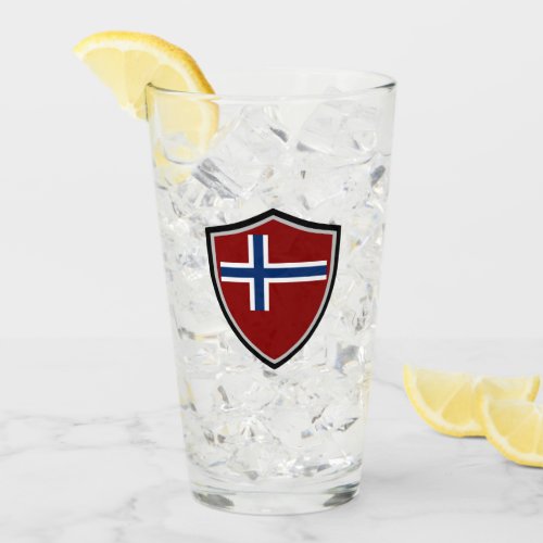 Norwegian flag glass