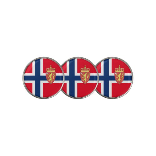 Norwegian flag golf ball marker