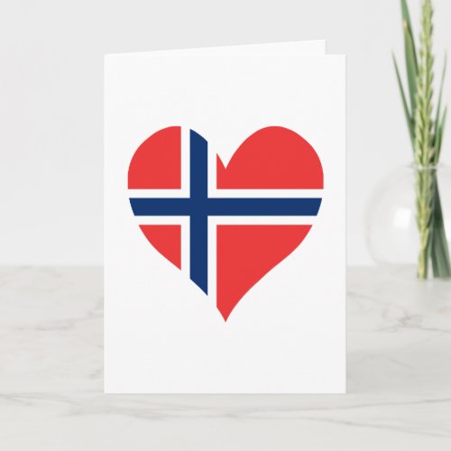 Norwegian Flag Heart Card