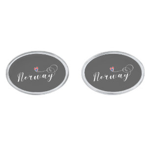 Norwegian Flag Heart, Norway Cufflinks