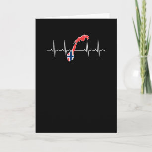 Norwegian Flag Heartbeat Card