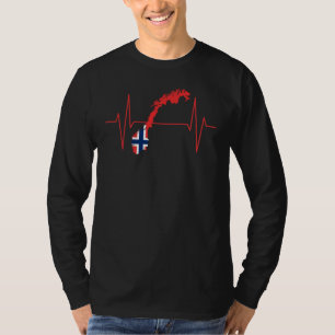 Norwegian Flag Heartbeat T-Shirt