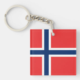 Norwegian Flag Keychain
