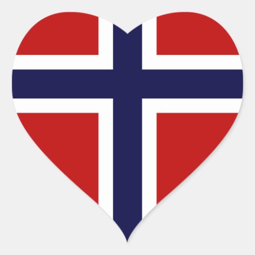 Norwegian Flag _ Kongeriket Norge _ Norsk Flagg Heart Sticker