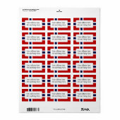 Norwegian Flag - Kongeriket Norge - Norsk Flagg Label (Full Sheet)