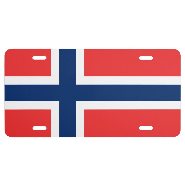 NORWEGIAN FLAG License Plate (Front)