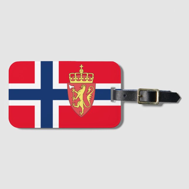 Norwegian flag luggage tag (Front Horizontal)
