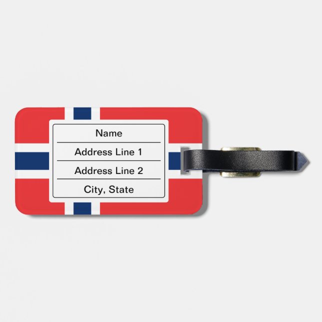 Norwegian flag Luggage Tag (Back Horizontal)