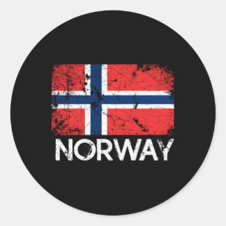 Norwegian Flag Made In Norway Classic Round Sticker