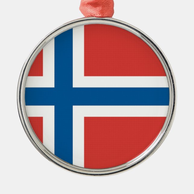 Norwegian Flag Metal Ornament (Front)