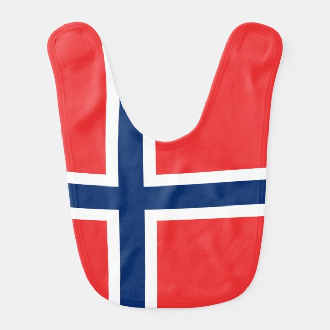 Norwegian Flag (Norway) Baby Bib (Front)