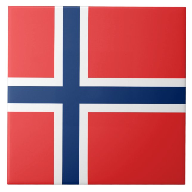 Norwegian Flag (Norway) Ceramic Tile (Front)