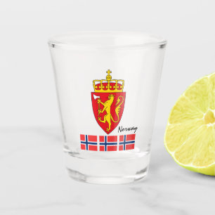 Norwegian Flag & Norway country patriot /sports Sh Shot Glass