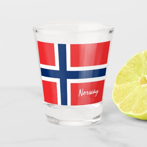 Norwegian Flag  Norway country patriot  sports Shot Glass