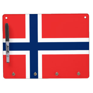 Norwegian Flag (Norway) Dry Erase Board With Keychain Holder