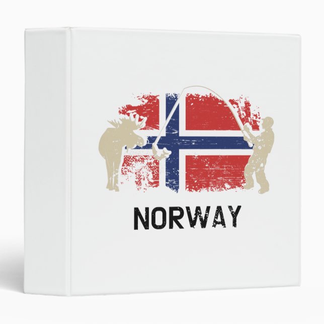 Norwegian Flag Norway Flag 3 Ring Binder (Front/Spine)