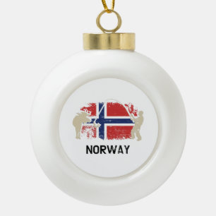 Norwegian Flag Norway Flag Ceramic Ball Christmas Ornament