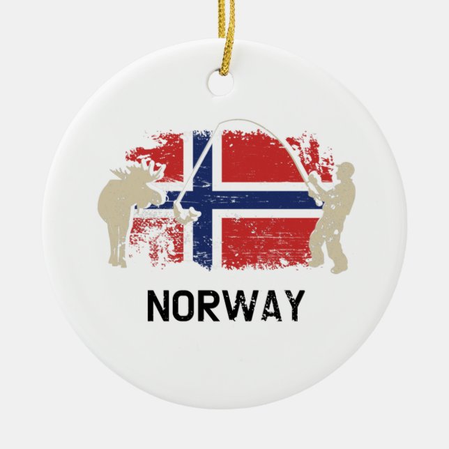 Norwegian Flag Norway Flag Ceramic Ornament (Front)