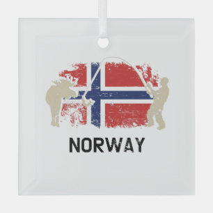 Norwegian Flag Norway Flag Glass Ornament