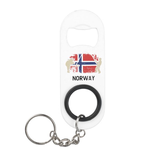 Norwegian Flag Norway Flag Keychain Bottle Opener (Front)