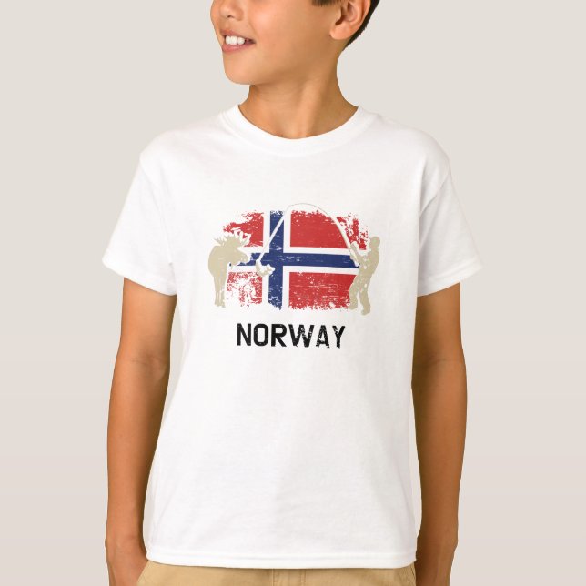 Norwegian Flag Norway Flag T-Shirt (Front)