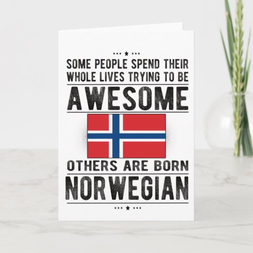 Norwegian Flag Norway Heritage Norwegian Roots Card