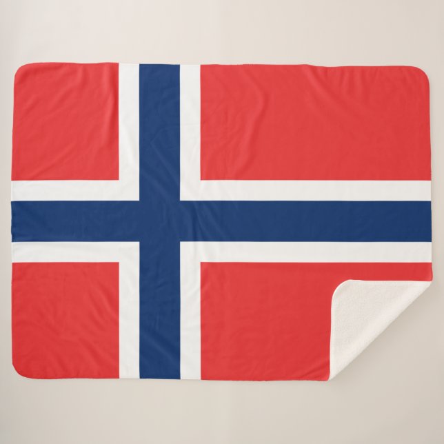 Norwegian Flag (Norway) Sherpa Blanket (Front (Horizontal))