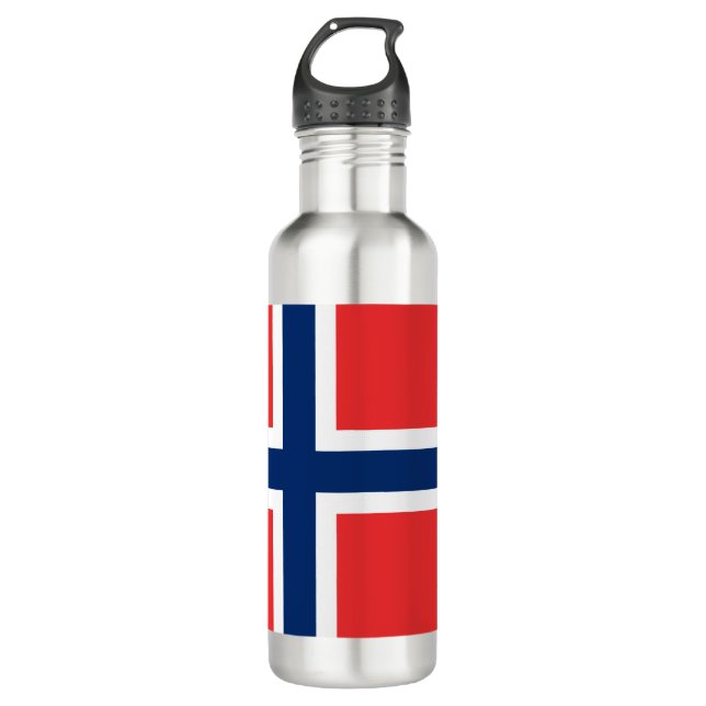 Norwegian Flag (Norway) Stainless Steel Water Bottle (Front)