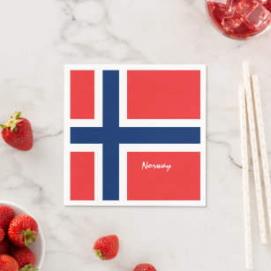 Norwegian Flag & Norway travel, holiday/sport fans Napkins