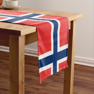Norwegian Flag & Norway travel, holiday/sport fans Short Table Runner