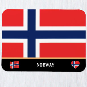 Norwegian Flag & Norwegian country travel / Norway Magnet