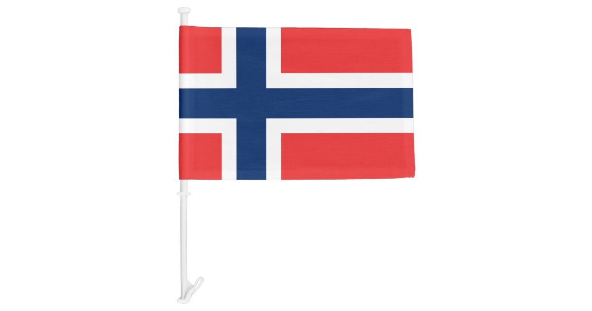 Norwegian Flag Of Norway Car Flags Zazzle Com