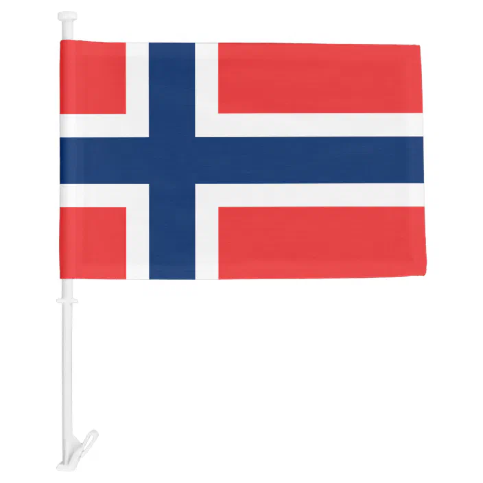 Personalized Norwegian Flag Of Norway Car Flags Zazzle Com